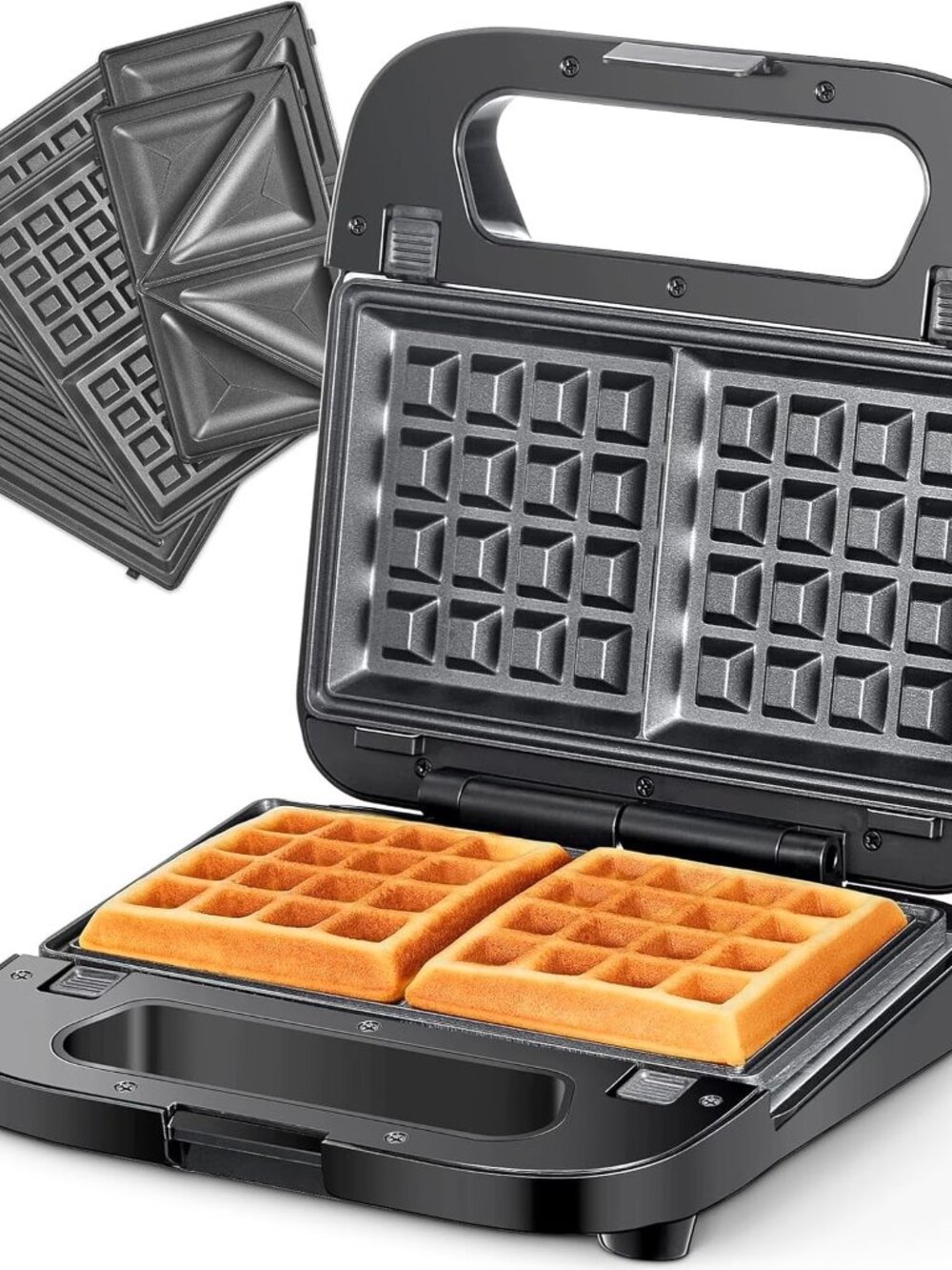 Mainstays Black 2 in 1 Waffle and Sandwich Maker